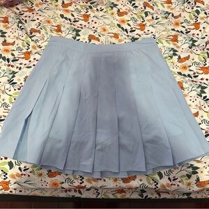 Light Blue Pleated Skirt